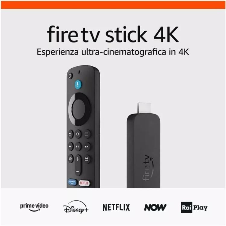 AMAZON FIRE TV STICK 4K TELECOMANDO VOCALE ALEXA BOX ANDROID (COMANDI PER LA TV)