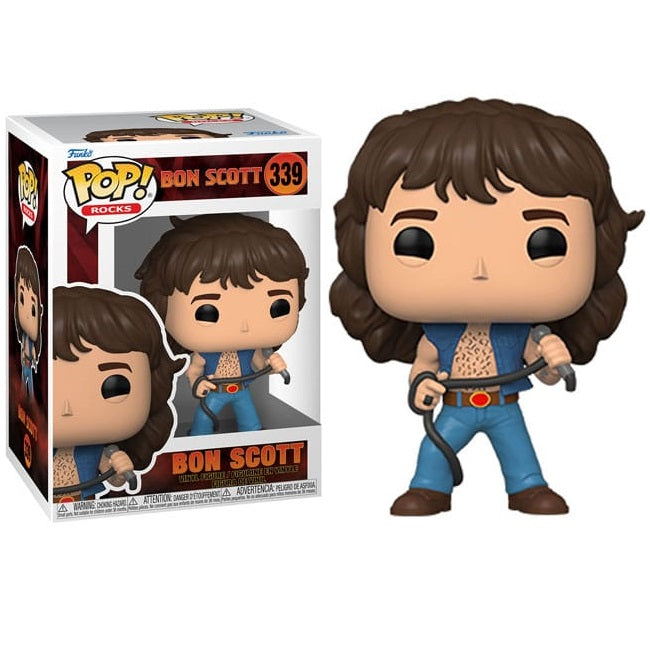 Funko Pop ! Rocks Ac/Dc - (339) Bon Scott Vinyl Figure Anni 70/80 Rock Icon 9Cm