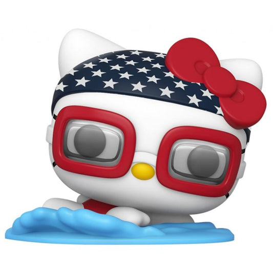 Funko Pop ! Hello Kitty Team Usa - (34) Hello Kitty (Swimming) Sanrio Figure 9Cm