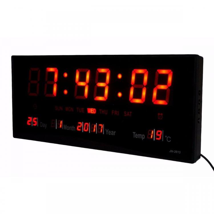 DATARIO LED CALENDARIO DISPLAY DIGITALE DATA TEMPERATURA OROLOGIO PARETE UFFICIO