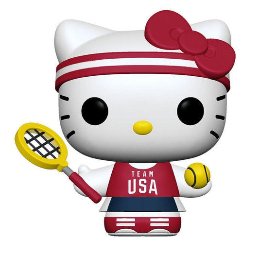 Funko Pop ! Hello Kitty Team Usa - (37) Hello Kitty (Tennis) Sanrio Figure 9Cm