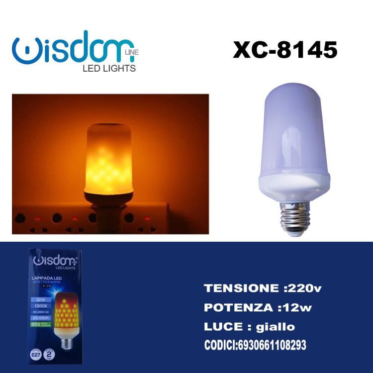 Lampada Led Effetto Fiamma Flame Lampadina E27 Emulazione Luce Fuoco Tremolante