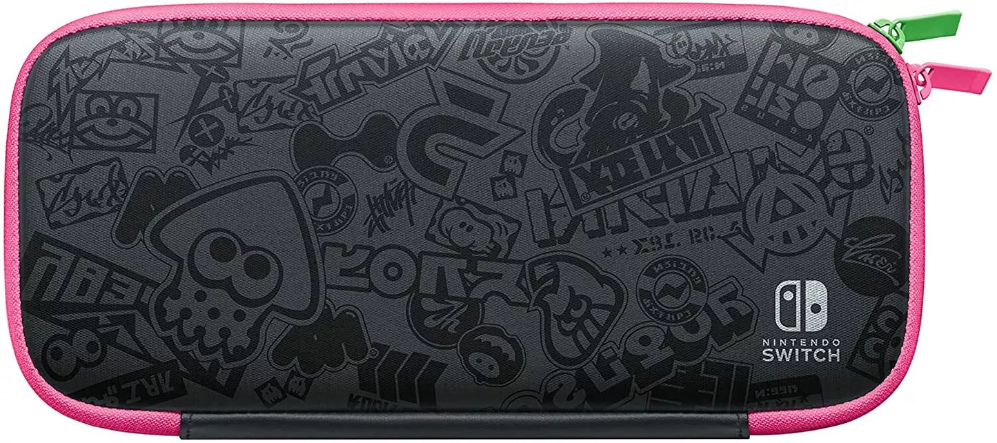Nintendo Switch Case Kit Custodia Splatoon Neon Verde/Rosa +Pellicola Protettiva