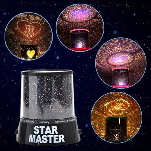 Lampada Proiettore Luci Led Cameretta Bimbi Effetto Galassia Cielo Stellato Star