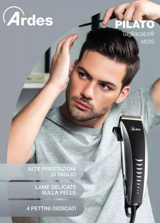 Ardes Tagliacapelli Rasoio Elettrico Regola Barba Baffi Capelli + 8 Accessori