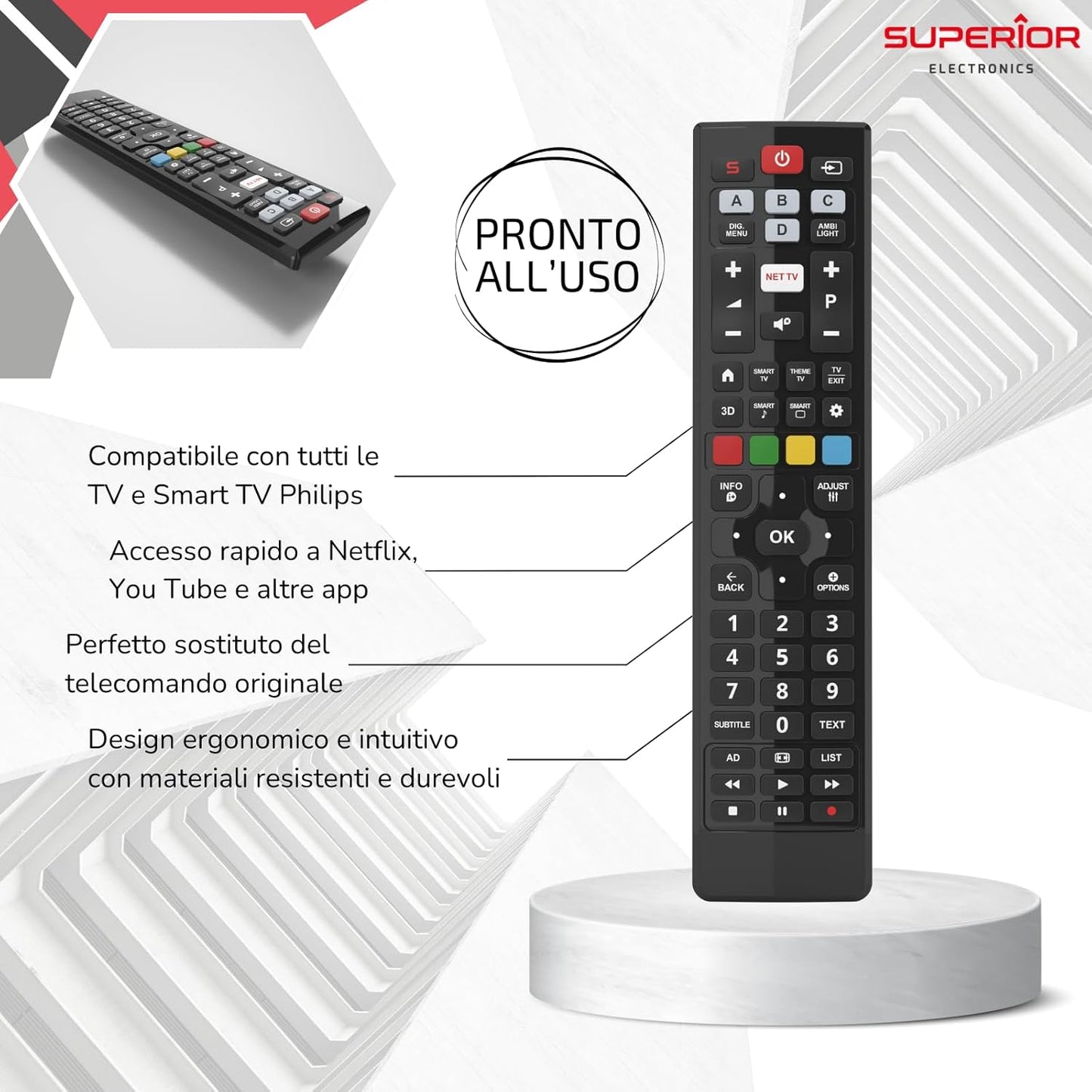Telecomando Tv Universale Smart Tv Philips 3d Superior Compatibile Per Philips