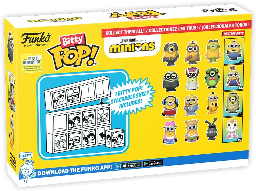 Funko Bitty Pop ! Con Mistery Pop Minions 4 Pz Vinile (969, 970, 968, Mystery)