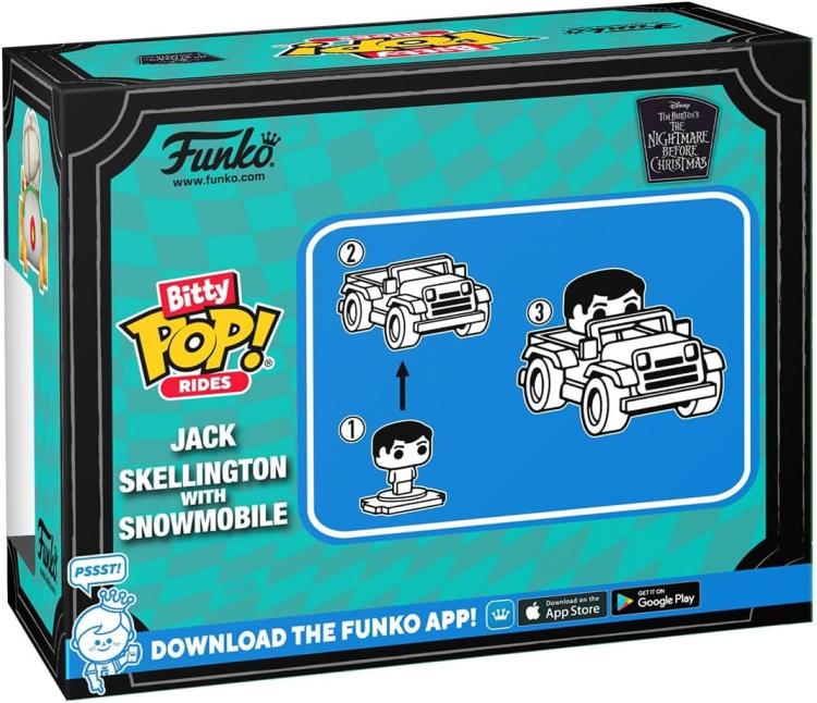 Funko Bitty Pop ! Nightmare Before Christmas - Jack Skellington With Snowmobile