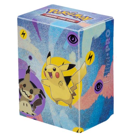 Ultra Pro Pokemon Porta Mazzo Verticale Pikachu/Mimikyu Box 75 Carte Collezione