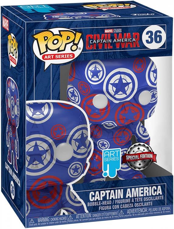Funko Pop ! Tees Marvel Captain America 36 Art Series Special Edition T-Shirt Xl