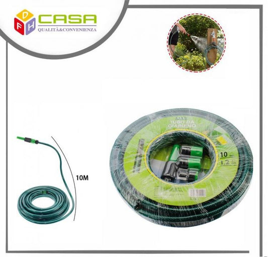 Tubo Acqua Ø 1/2" Irrigazione Per Innaffiare Giardino 3 Strati + Accessori | 10M