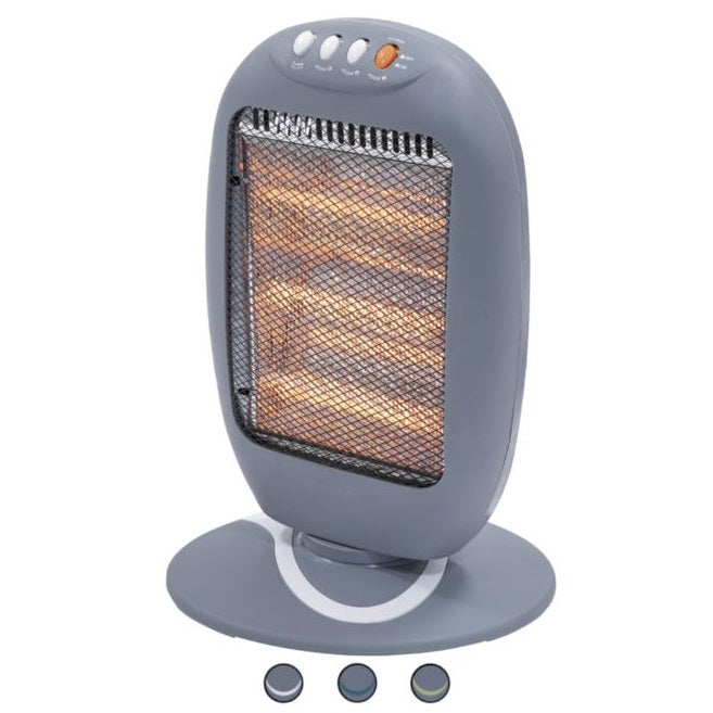 Kooper Thermo Stufa Elettrica Alogena Quarzo 3 Elementi Oscillante 1200W Grigio