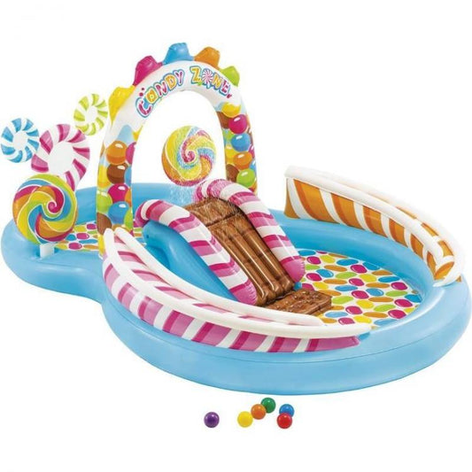 Piscina Scivolo Palline Gonfiabile Candy Playcenter Gioco Bambini Giardino Intex