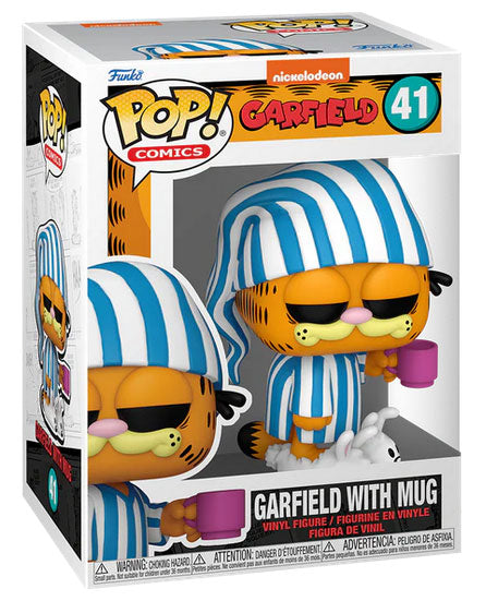 Funko Pop ! Comics Garfield - (41) Garfield W/ Mug Vinyl Figure 9Cm W / Tazza