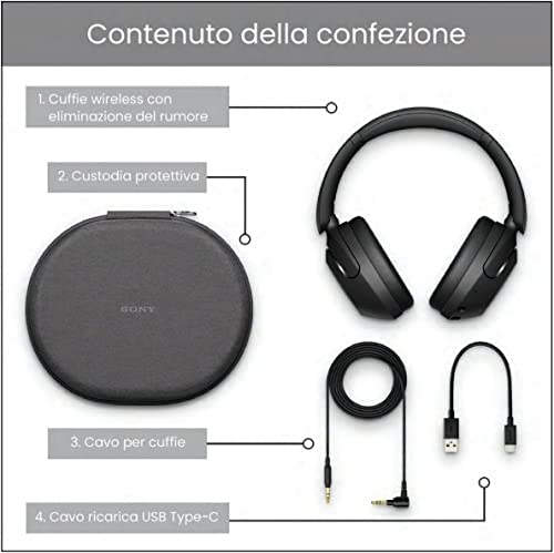 Sony Cuffie Wireless Bluetooth Noise Cancelling Alexa Google Assistant Wh-Xb910N