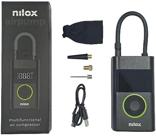 Nilox Air Pump Compressore Elettrico Ad Aria Portatile Bici Moto Auto 4000Mah
