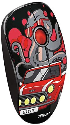 Trust Mouse Ottico Sketch Silent Click Silenzioso Wireless Usb Senza Filo Rosso