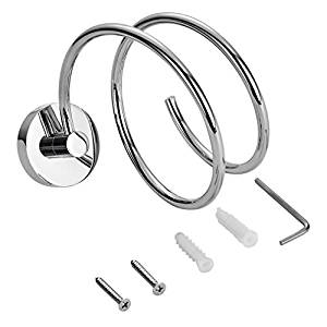 Supporto Porta Phon Asciugacapelli Spirale A Muro Parete Acciaio Accessori Bagno
