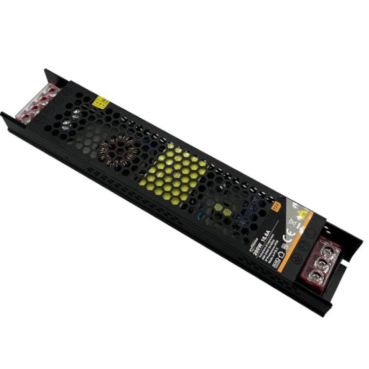 ALIMENTATORE SLIM STABILIZZATO 12V 200W TRASFORMATORE 25MHA PER TELECAMERE E LED