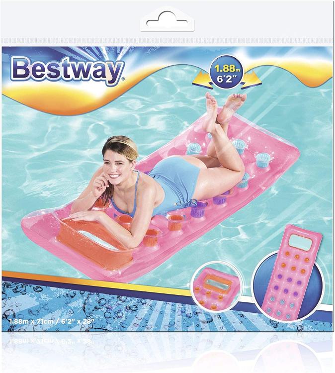 Bestway Materassino Materasso Gonfiabile Lettino Singolo Mare Piscina 18 Buchi