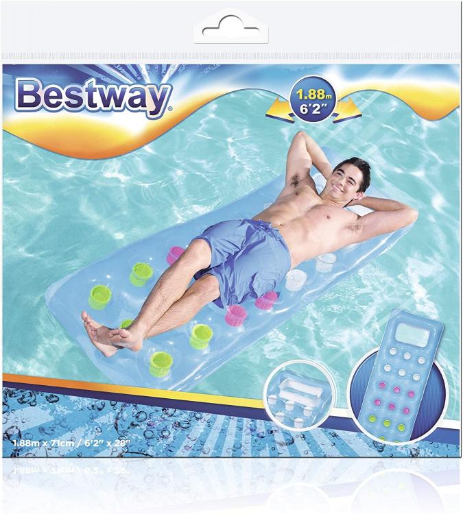 Bestway Materassino Materasso Gonfiabile Lettino Singolo Mare Piscina 18 Buchi