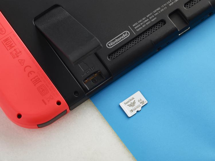 Nintendo Switch Sandisk Microsdxc 64Gb Memoria Micro Sd Scheda Ufficiale Zelda
