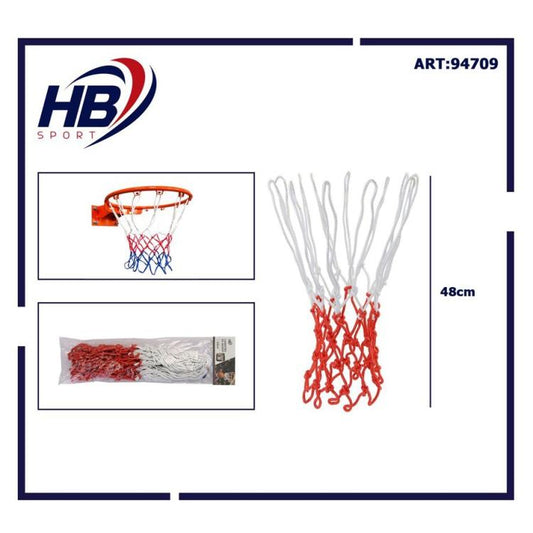 Rete Per Canestro Da Basket Nylon Regolamentare Ø 45Cm/46Cm/48Cm 18" Bicolore