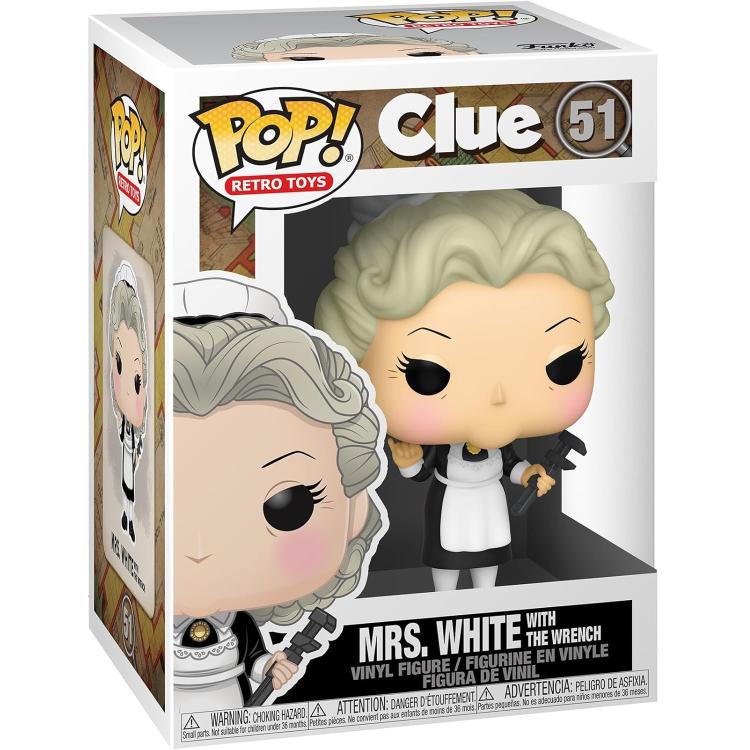 Funko Pop ! Retro Toys - Clue (51) Mrs. White With The Wrench Vinyl Figure 9Cm