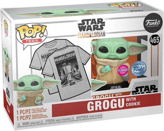 Funko Pop ! & Tee Star Wars Mandalorian Grogu With Cookie (The Child, Baby Yoda)