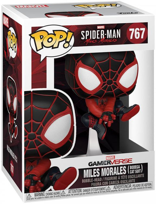 Funko Pop ! Spiderman Miles Morales - (767) Bodega Cat Suit Figure Vinyl 9Cm
