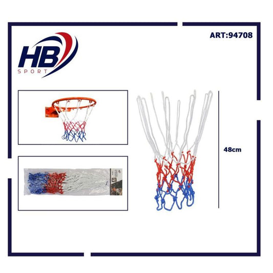 Rete Per Canestro Da Basket Nylon Regolamentare Ø 45Cm/46Cm/48Cm 18" Tricolore
