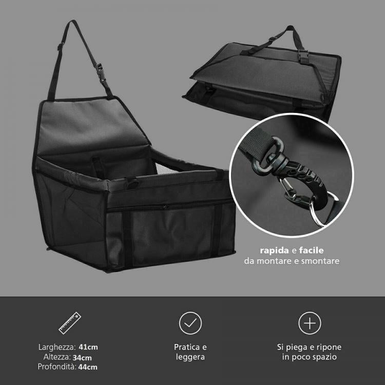 Trasportino Seggiolino Auto Sediolino Cane Gatto Borsa Animali Cuccia Viaggio