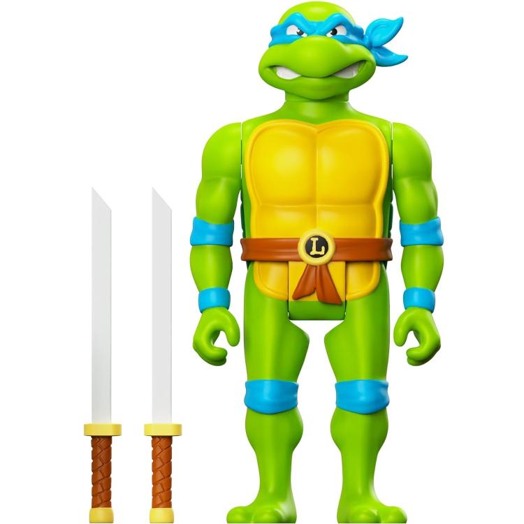 Reaction Super7 Set Completo 4Pz Tartarughe Ninja Action Figure Turtle Tmnt 10Cm