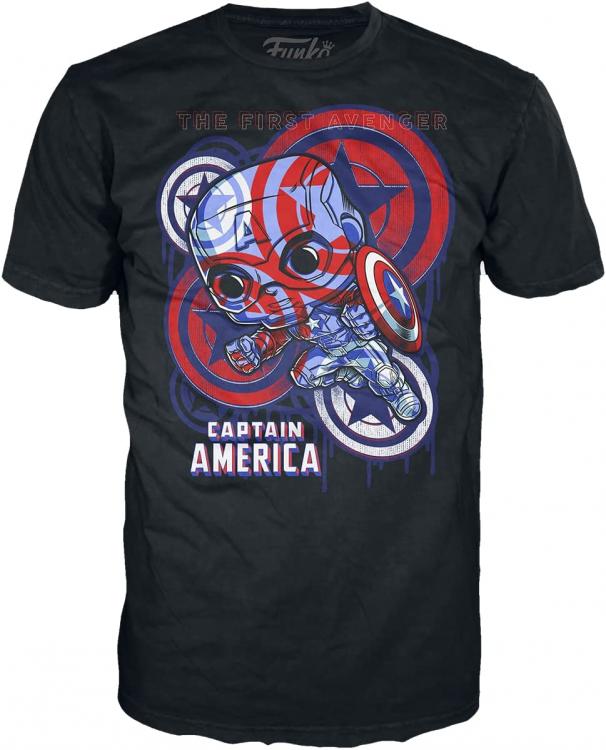 Funko Pop ! Tees Marvel Captain America 36 Art Series Special Edition T-Shirt Xl