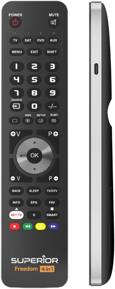 Superior Telecomando Universale Freedom Microusb 4 In 1 Dvd Blu Ray Soundbar Tv