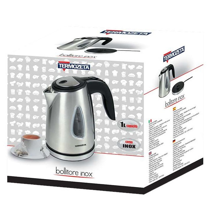 Termozeta Bollitore Cordless Elettrico 1L Acciaio Inox Per Latte Acqua Tisane Te