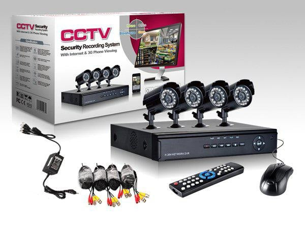 Kit Videosorveglianza 4 Telecamera Infrarossi + Dvr + Alimentatore Cavi Completo