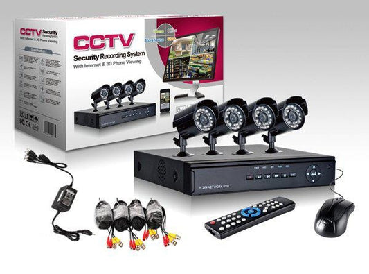 Kit Videosorveglianza 4 Telecamera Infrarossi + Dvr + Alimentatore Cavi Completo