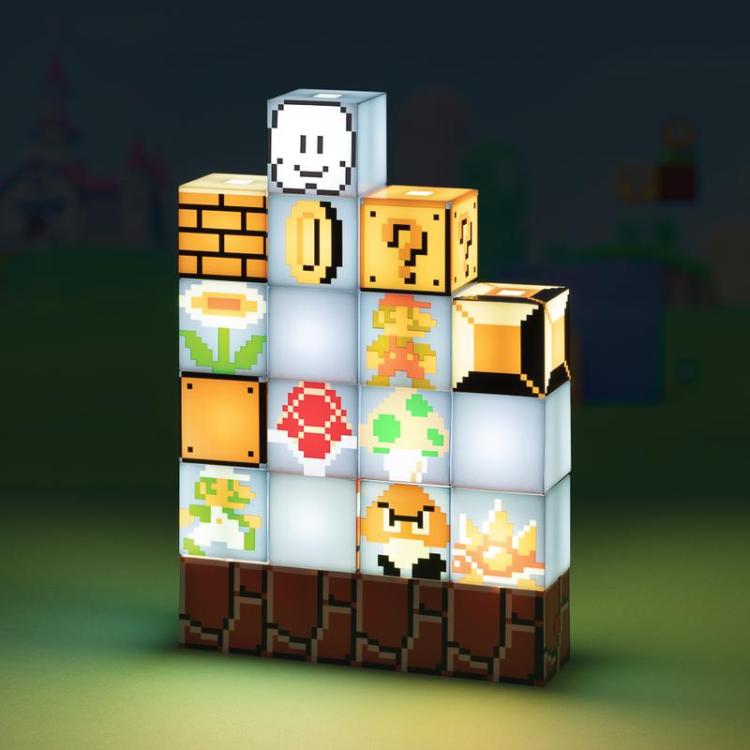 Paladone Lampada Super Mario Bros Build A Level Light Question Block Nintendo