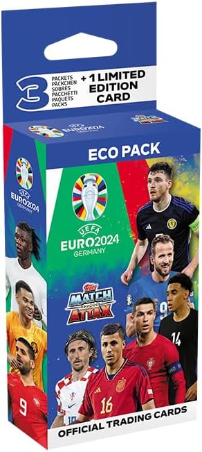 Topps Card Euro 2024 Eco Pack 25 Card (Pack Da 3 Bustine + 1 Carta Limited) Uefa