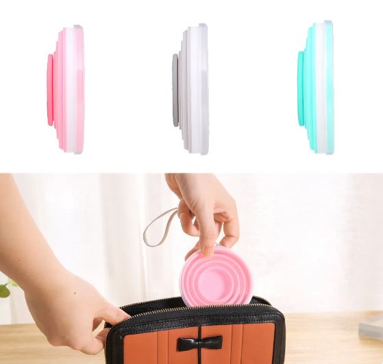 BICCHIERE IN SILICONE PIEGHEVOLE TELESCOPICO 200ml PER SCUOLA CAMPEGGIO TREKKING