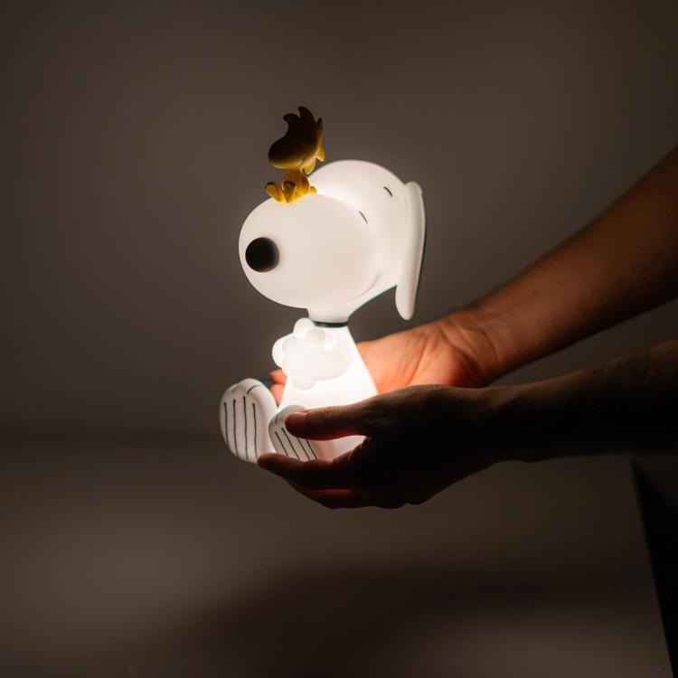 Lampada Da Tavolo Snoopy 3D Luce Notturna Ricaricabile Usb-C O Batterie Aaa