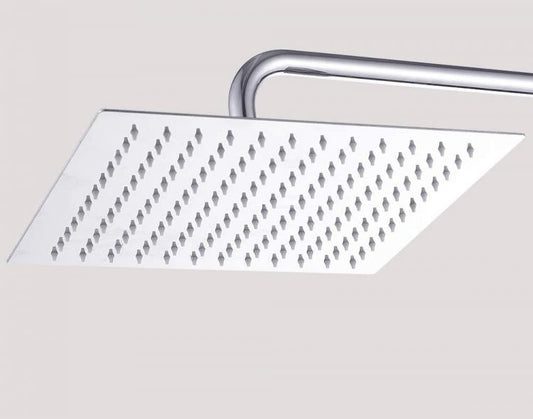 Soffione Doccia Bagno In Acciaio Inox Ultra Slim Lucido Cromato 25Cm-Quadrato