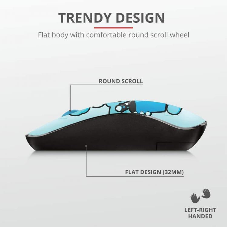 Trust Mouse Ottico Sketch Silent Click Silenzioso Wireless Usb Senza Filo Blu