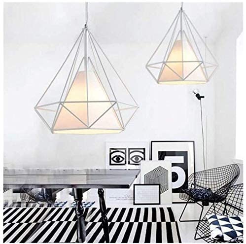 Lampadario Da Arredo Design Moderno Struttura Metallo Bianco Tessuto E27 | B20-B