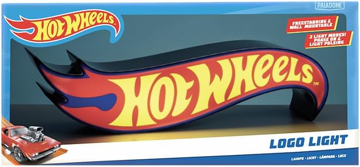 Paladone Hot Wheels Logo Light Lampada Da Tavolo Applique A Parete Cars Machine