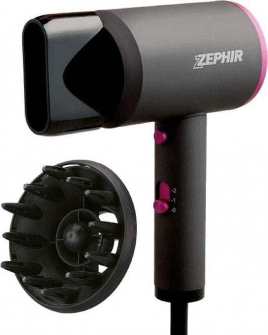 Zephir Phon Professionale Asciugacapelli 2000W Con 2 Diffusore Capelli | Zhb2000