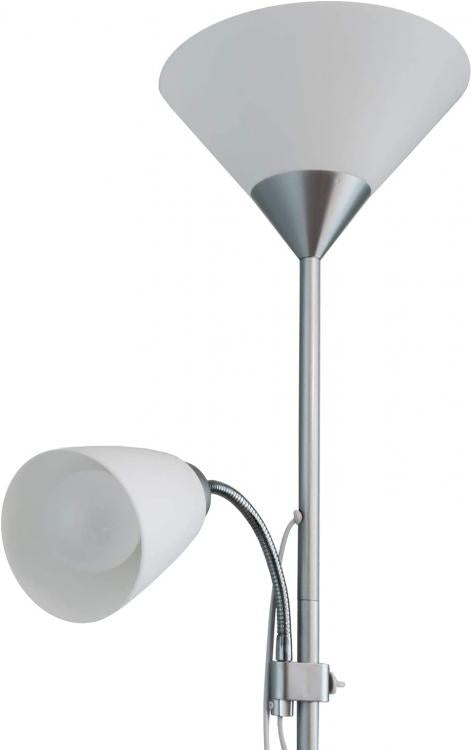 Lampada Piantana Led Da Terra 2 Luci E27 Braccio Flessibile Lettura Divano D23-B