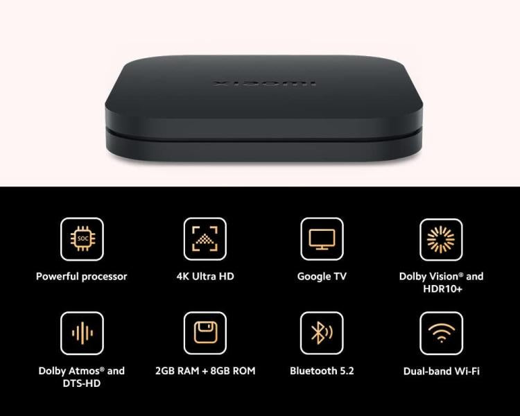 Xiaomi Mi Tv Box S2 Gen. 4K 2+8Gb Uhd Dazn Netflix Hd Wi-Fi 2Gb Ram+ 8Gb Nero
