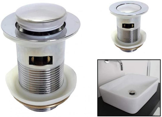 Piletta Di Scarico Clickclack 1/4 Lavandino Lavabo Bidet Tappo Pressione Cromato